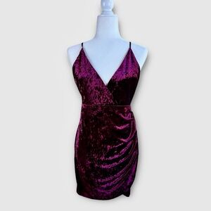 Crushed Velvet Purple Dress - Forever 21